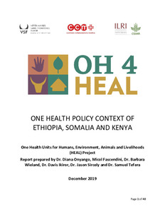 One health policy context of Ethiopia, Somalia and Kenya