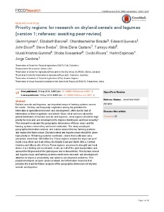 Priority regions for research on dryland cereals and legumes