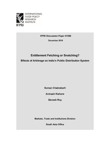 Entitlement fetching or snatching? Effects of arbitrage on India’s public distribution system
