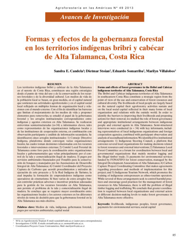 Formas y efectos de la gobernanza forestal en los territorios indigenas Bribri y Cabecar de Alta Talamanca, Costa Rica