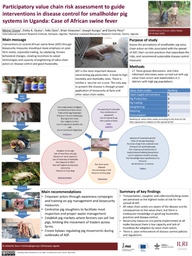 Participatory value chain risk assessment to guide interventions in disease control for smallholder pig systems in Uganda: Case of African swine fever