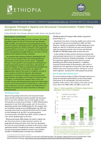 Synopsis: Ethiopia's spatial and structural transformation: Public policy and drivers of change