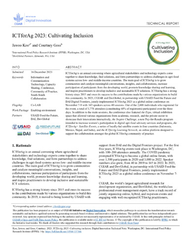 ICTforAg 2023: Cultivating inclusion