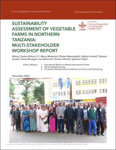 Sustainability assessment of vegetable farms in Northern Tanzania: Multi-stakeholder workshop report