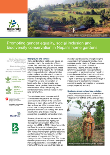 Promoting gender equality, social inclusion and biodiversity conservation in Nepal’s home gardens