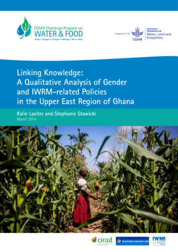 Linking Knowledge: A Qualitative Analysis of Gender and IWRM-related Policies in the Upper East Region of Ghana