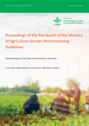 Proceedings of the Pre-launch of the Ministry of Agriculture Gender Mainstreaming Guidelines