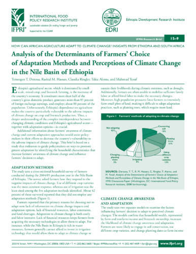 Analysis of the determinants of farmers’ choice of adaptation methods and perceptions of climate change in the Nile basin of Ethiopia
