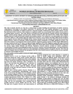 Assessment of genetic diversity of sorghum (sorghum bicolor (l.) Moench) germplasm in East and Central Africa