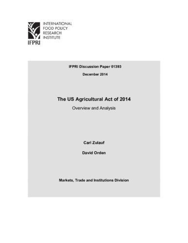 The Us Agricultural Act Of 2014 Overview And Analysis Cgiar Gender