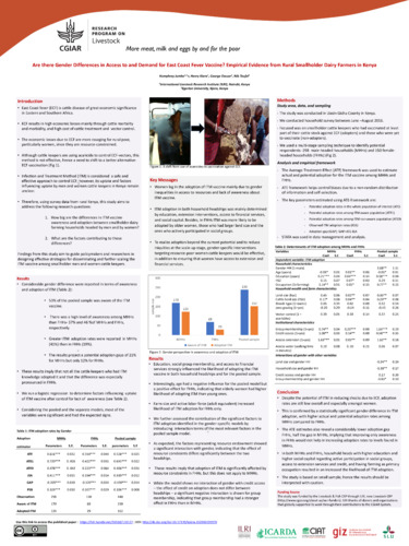 Are there gender differences in access to and demand for East Coast fever vaccine? Empirical evidence from rural smallholder dairy farmers in Kenya
