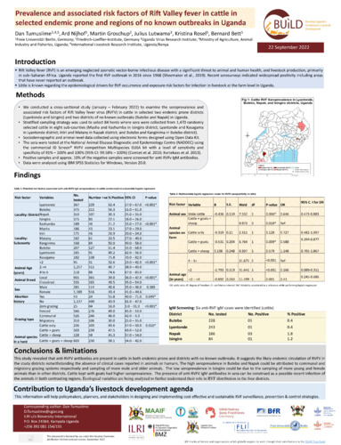 Prevalence and associated risk factors of Rift Valley fever in cattle in selected endemic prone and regions of no known outbreaks in Uganda