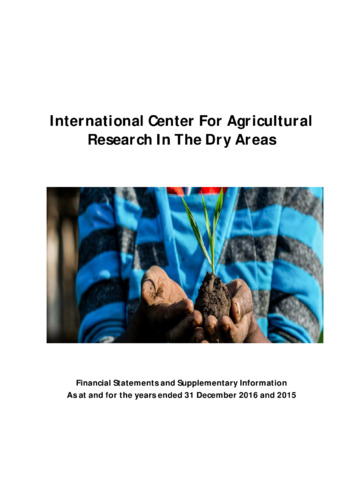 ICARDA Financial Statements and Supplementary Information 2016