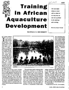 Training in African aquaculture development