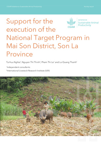 Support for the execution of the National Target Program in Mai Son District, Son La Province