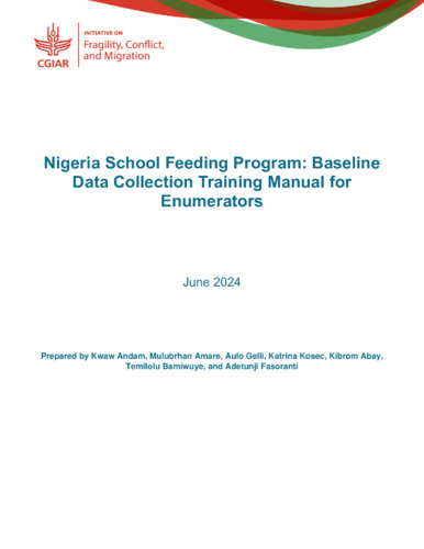 Nigeria school feeding program: Baseline data collection training manual for enumerators