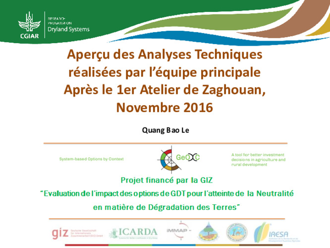 Overview analysis work after the first WS by core team (French version)