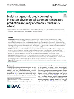 Multi-trait genomic prediction using in-season physiological parameters increases prediction accuracy of complex traits in US wheat