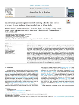 Understanding decision processes in becoming a fee-for-hire service provider: a case study on direct seeded rice in Bihar, India