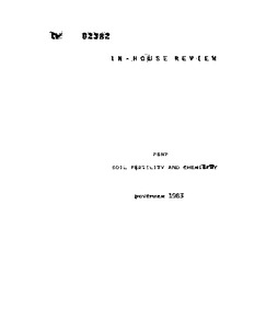 FRSP:Soil Fertility and Chemistry