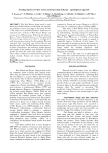 Breeding objectives for Red Maasai and Dorper sheep in Kenya—A participatory approach