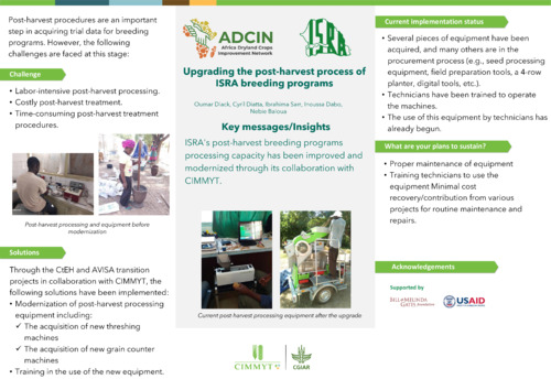 Upgrading the post-harvest process of ISRA breeding programs