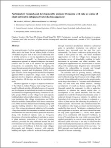 Participatory research and development to evaluate Pongamia seed cake as source of plant nutrient in integrated watershed management