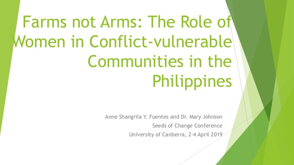 Farms not arms: The role of women in conflict-vulnerable communities in the Philippines
