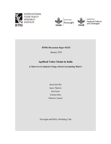 Agrifood value chains in India: A state-level analysis using a social accounting matrix