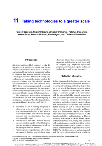 Taking technologies to a greater scale