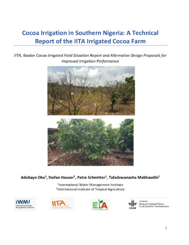 Cocoa irrigation in southern Nigeria: A Technical Report of the IITA irrigated cocoa farm