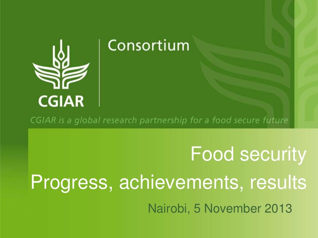 Food security system-level outcome: Progress, achievements, results