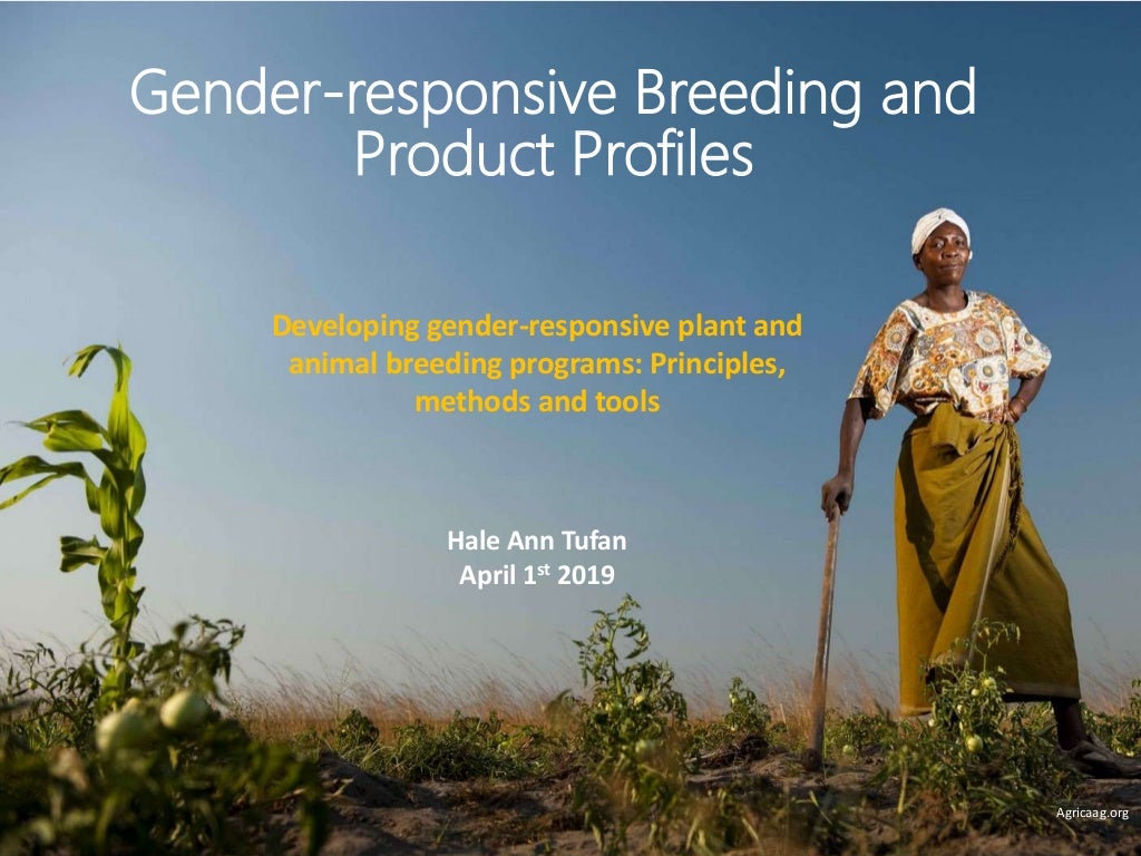 Gender-responsive breeding and product profiles - Developing gender-responsive plant and animal breeding programs: principles, methods and tools