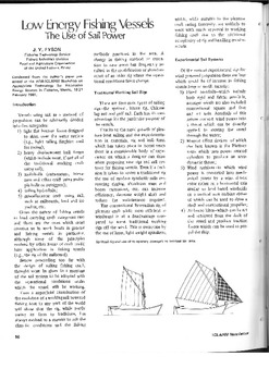 Low energy fishing vessels: the use of sail power