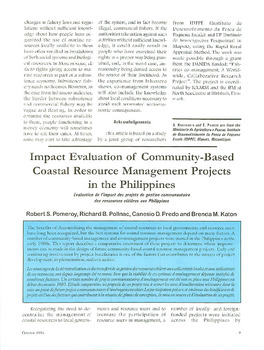 Impact evaluation of community-based coastal resource management projects in the Philippines