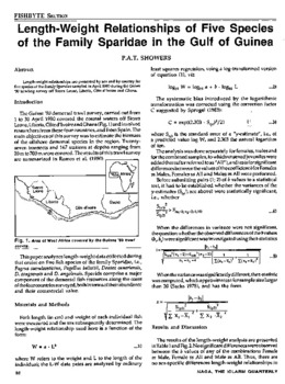 Length-weight relationships of five species of the family Sparidae in the Gulf of Guinea