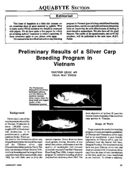 Preliminary results of a silver carp breeding program in Vietnam