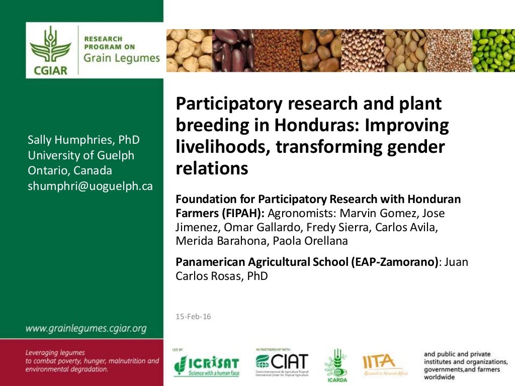 Participatory research and plant breeding in Honduras: improving livelihoods, transforming gender relations