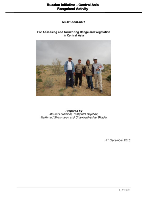 Methodology for assessing and monitoring rangeland vegetation in Central Asia