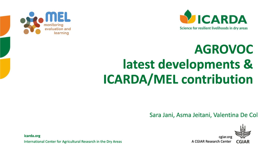 AGROVOC latest developments and ICARDA/MEL contribution
