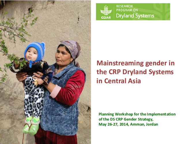 Mainstreaming Gender in Dryland Systems in Central Asia