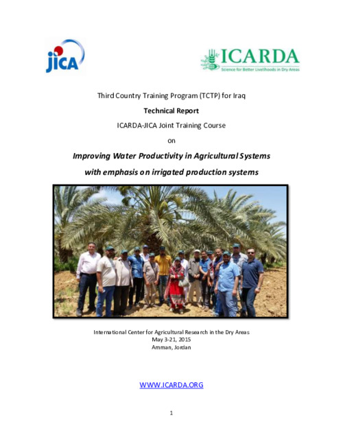 Improving Water Productivity in Agricultural Systems with emphasis on irrigated production systems