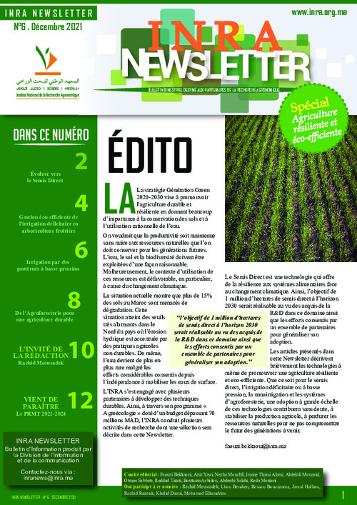 INRA Newsletter about Conservation Agriculture Program