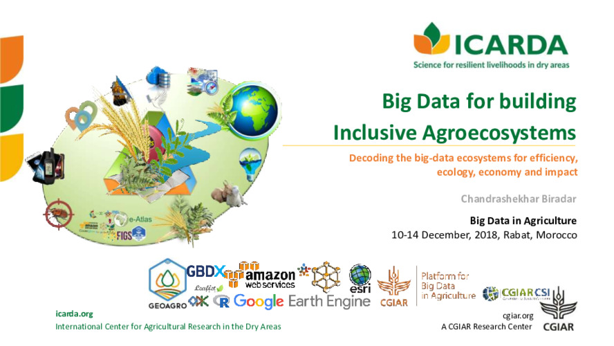 Big Data for building Inclusive Agroecosystems: Decoding the big-data ecosystems for efficiency, ecology, economy and impact