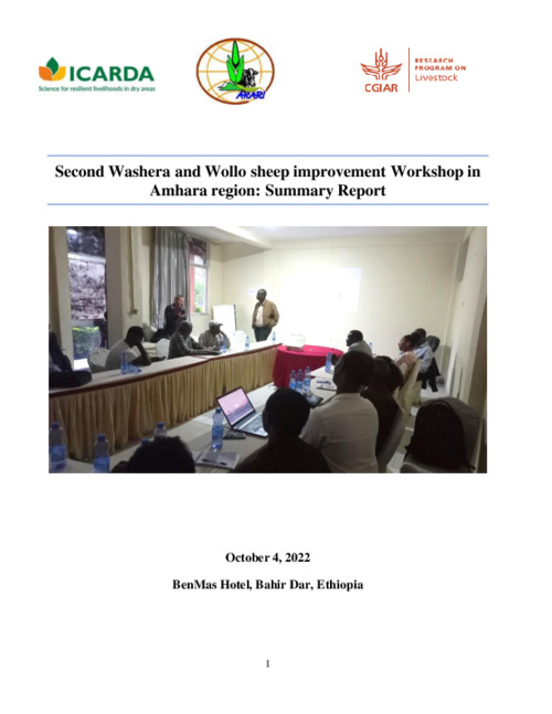 Second Washera and Wollo sheep improvement Workshop in Amhara region: Summary Report