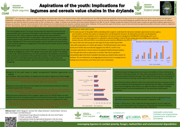 Aspirations of the youth: Implications for legumes and cereals value chains in the drylands