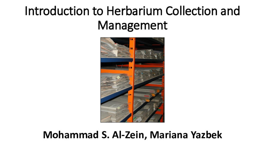 Introduction to Herbarium Collection and Management