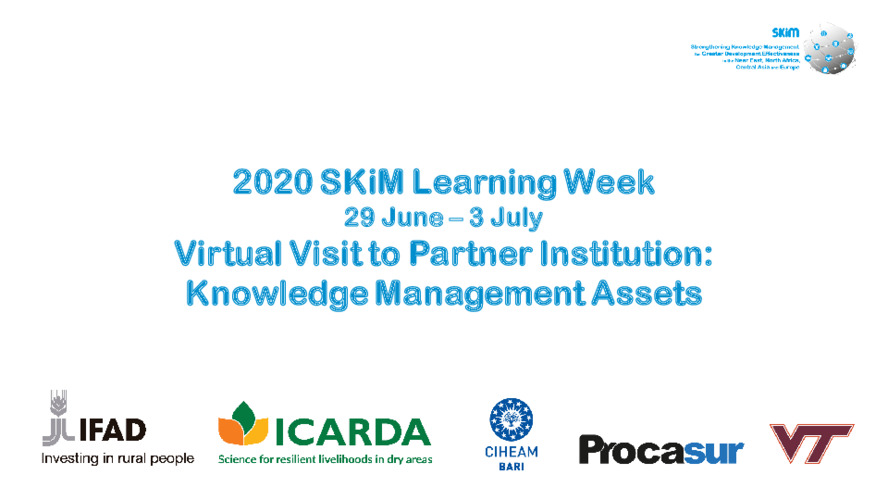 2020 SKiM Learning Week - KM Assets of CCU-IFAD