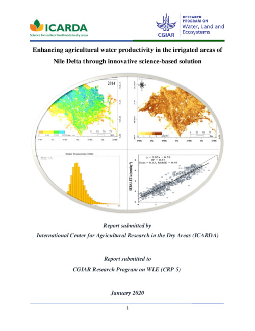 Enhancing agricultural water productivity in the irrigated areas of Nile Delta through innovative science-based solution