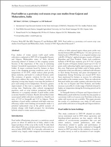 Pearl millet as a postrainy cool season crop: case studies from Gujarat and Maharashtra, India